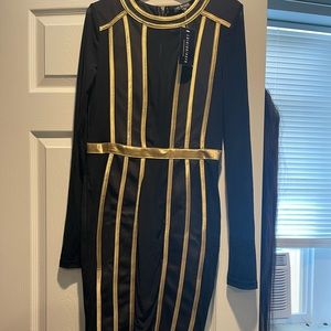 Black and Gold Bodycon Dress